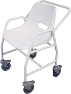 Aidapt Mobile Shower Chair with Locking Castors, Hand Grips and Push Bar. for Elderly, Disabled, Pregnant or Unsteady on Their Feet Users