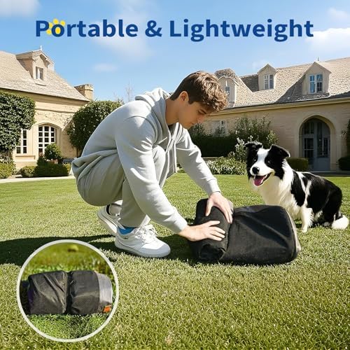 ABCPET Outdoor Inflatable Dog Bed for Small Dogs, Winter Outdoor Travel Dogs Met with Removeable Cover, Inflated Dog Bed Waterproof Summer Pet Mat with Anti-Slip Bottom, Army Green, 36x27 inch