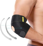 Elbow Brace, Adjustable Elbow Support with Dual-Spring Stabilizer, Elbow Strap for Golfers Elbow, Tennis Elbow, Arthritis, Tendonitis, Sports Injury Pain Relief and