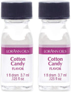 LorAnn Oils Super Strength Flavoring - Used For Candy Making, Flavoring, Baking, Hard Candy, & Flavor Oils - Bold, Natural Flavors 4X Stronger Than Extracts - Cotton Candy, Pack of 2, 0.125 fl oz