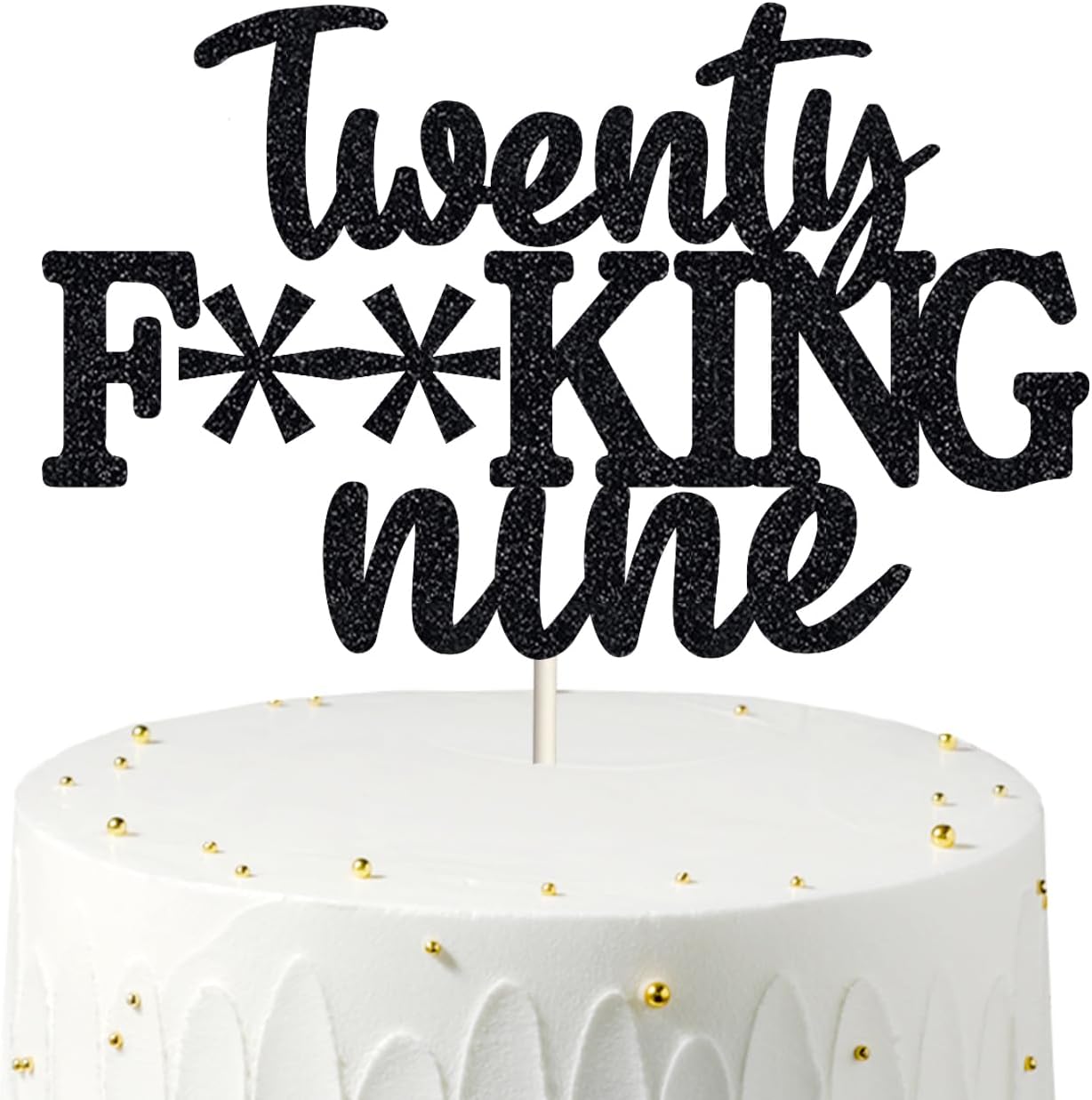 Happy 29th Birthday Cake Topper 29 Birthday Cake Toppers-Black Glitter, Funny 29th Cake Topper for Men,29 Cake Topper For Women, 29th birthday decorations,29th Birthday Cake Topper