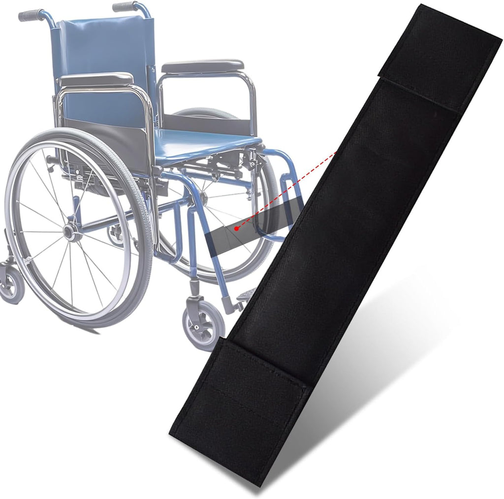 Adjustable Wheelchair Footrest Belt Set,Oxford Cloth Leg Straps for Seniors,Disabled,19.68,4.05 in Seat Width Universal Calf Support Straps, Black
