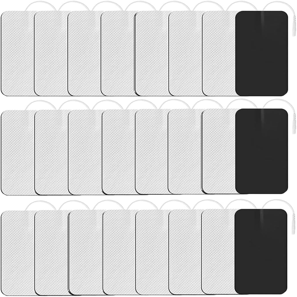 24 Pieces LOVMAYZ DL Self-Adhesive Electrode TENS Unit Replacement Cutaneous Electrode Pads,Reusable Electrodes, Sticky, Compatible with AUVON, TENS 7000 and Other TENS/EMS Devices