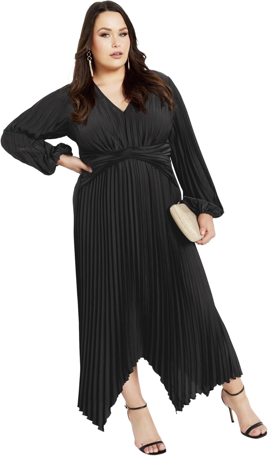 Avenue Women's Plus Size Eve Pleat Dress