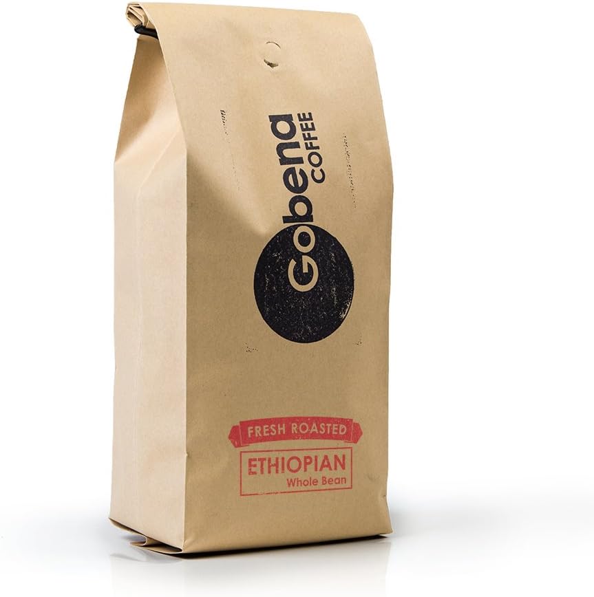 Gobena Coffee 2lb Ethiopian Yirgacheffe Whole Bean Light Roast, 100% Arabica Specialty Coffee, 32 ounces, 2 pounds, Bulk