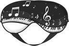 Piano Keys with Musical Notes Print Double Side Sleep Eye Mask, Adjustable Night Eye Cover for Women Men
