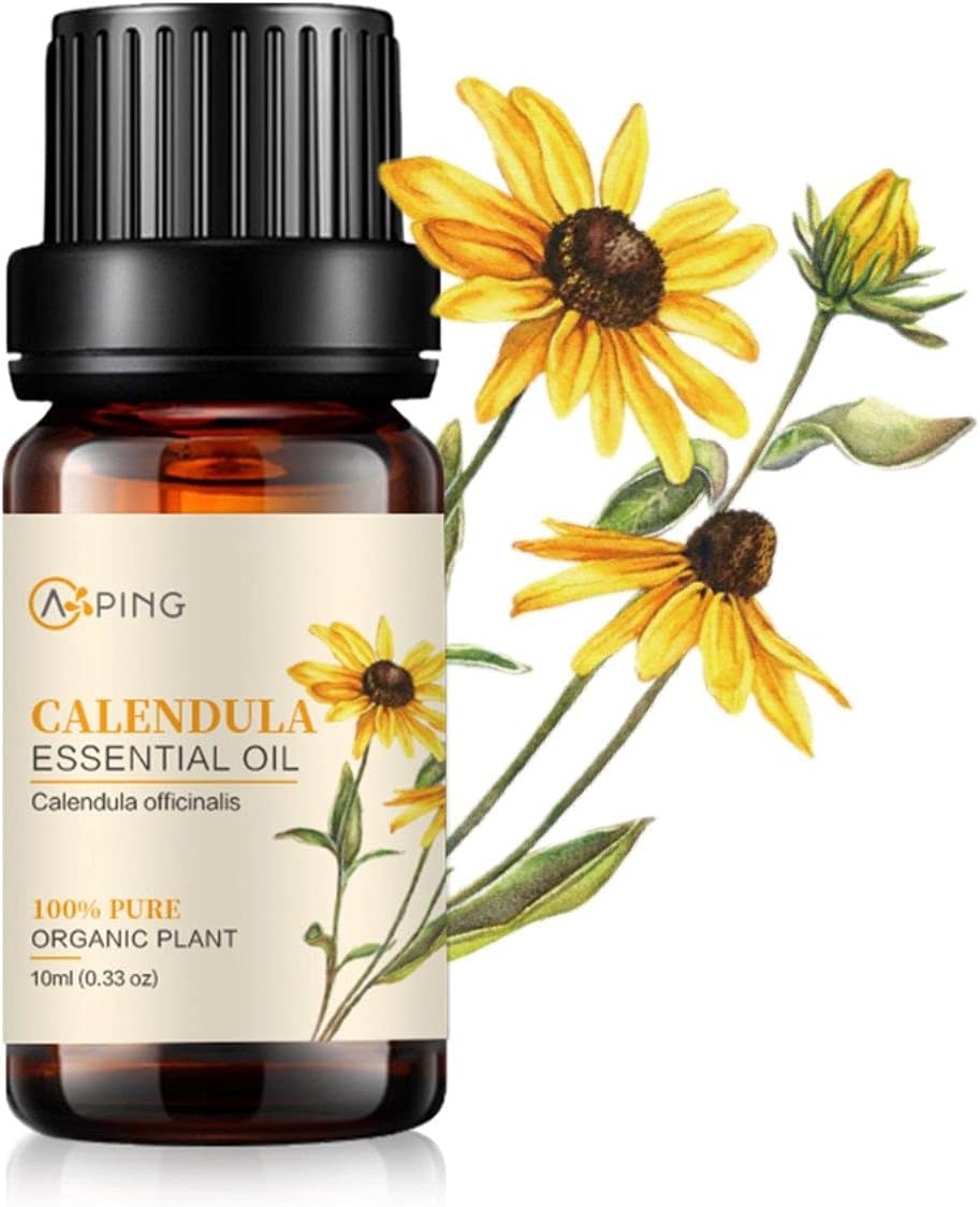 Calendula Essential Oil - 100% Pure Organic Natural Plant Oil for Diffuser, Aroma, Spa, Massage, Yoga, Perfume, 0.33oz