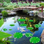 ZAUGONTW 20 Pcs Artificial Lily Pads for Ponds, Realistic Floating Lily Pads Leaves, Lotus Leaves Water Lilies Pad Artificial Foliage Pond Decor for Koi Fish Pool Patio Aquarium