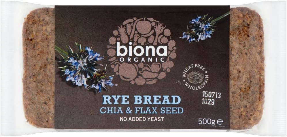 Biona Organic Rye Bread with Chia & Flax Seed 500g-2 Pack