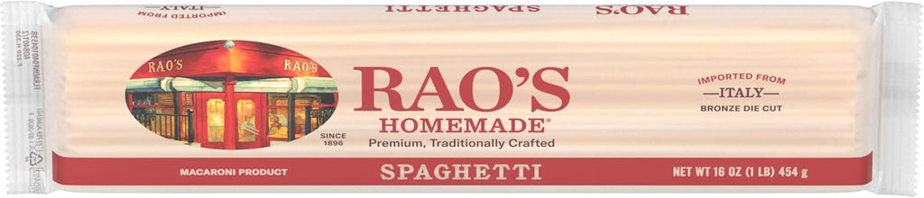 Rao's Homemade Spaghetti Pasta, 16oz, Traditionally Crafted, Premium Quality, From Durum Semolina Flour, Traditional Bronze Die Cut, Imported from Italy