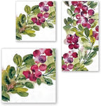 IHR Ideal Home Range Party Napkins Disposable 3-Ply Paper Lunch Napkin Pack, 6.5" x 6.5", Cranberry Wreath, 20-Count
