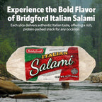 Bridgford Dry Italian Salami 12 oz Pack of 6 - Zero-Carb, Protein-Rich, Naturally Fermented, Shelf-Stable Charcuterie Meat - Ready to Slice & Serve for Sandwiches, Platters, or Snacks