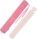 HomeTop Premium 2.25 Liters Rubber Hot Water Bottle w/Soft Fleece Cover(Pink White)