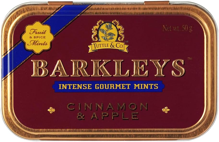 Barkleys Gourmet Cinnamon & Apple Breath Mints - For Party, After Dinner, Wedding, Every Day Use-Vegan Cinnamon Mints In Reusable Travel Tins, 1 Pack - 50 Count Each