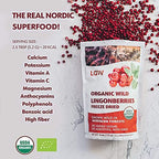 Organic Whole Lingonberries – Freeze-Dried Wild Nordic Superberry, Traditional Scandinavian–Swedish Food – Pure, 100% Natural, Non-GMO & No Added Sugar – 4oz (34 Servings)