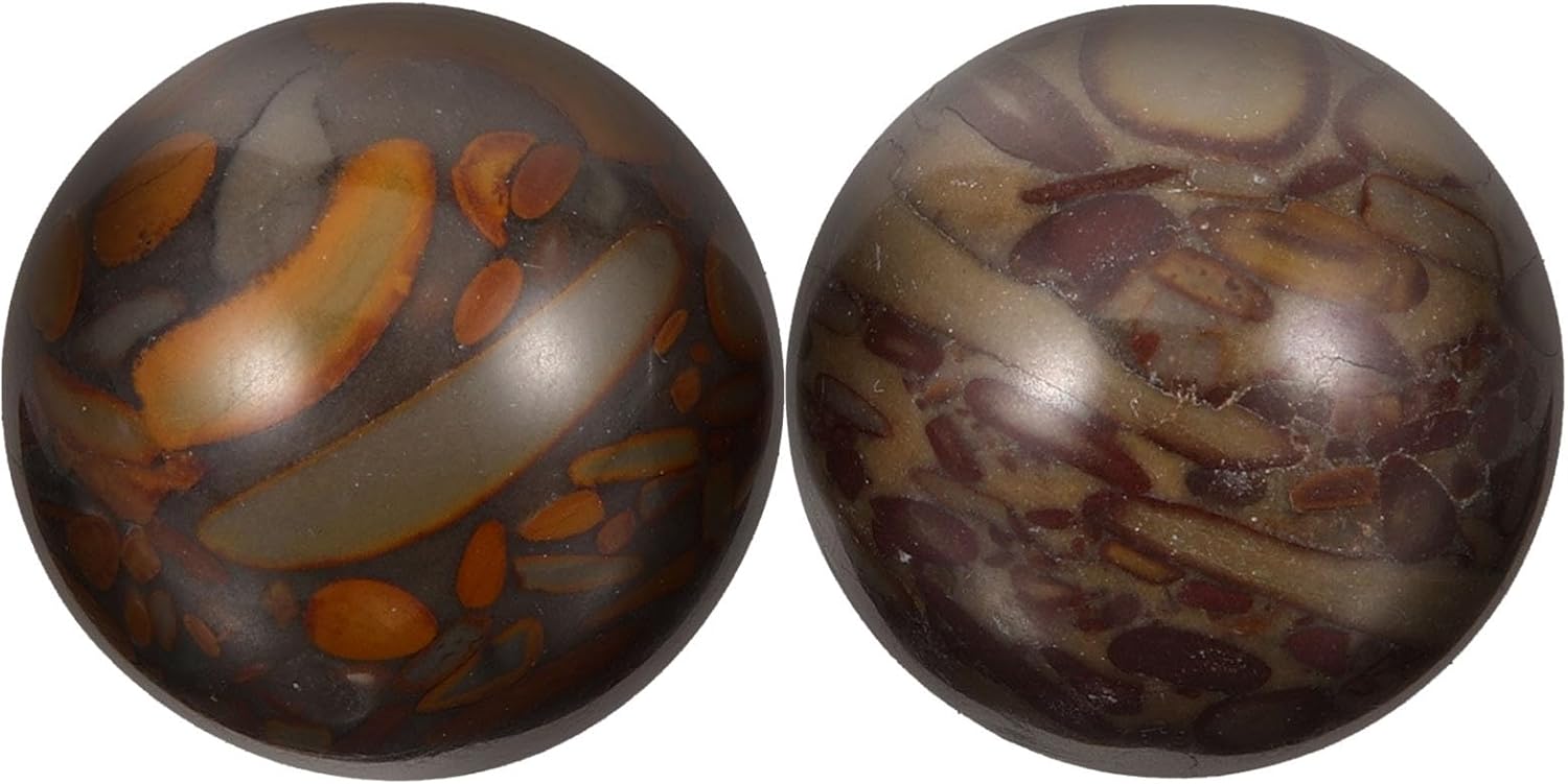 Mobestech 2pcs Hand Rolling Balls Massage Handballs Training s Baoding Stress s Chinese s Chinese Health s Health Exercise s Fitness Gem Jade Stone