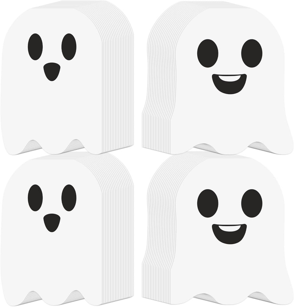 SULOLI 100 Pcs Ghost Napkins, Halloween Paper Napkins 2 Ply Disposable cocktail Napkins Tableware Decoration for Halloween Party Supplies