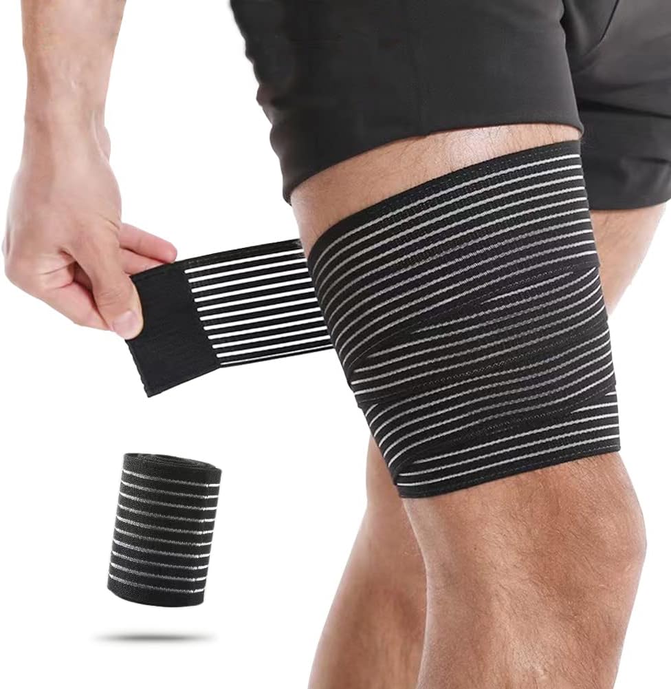 Thigh Compression Garment Bandage Brace Wrap Suitable for Men and Women, Knee Lower Leg Calf Support Band, Thigh Pain Relief