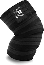 Mava Sports Knee Wrap (1 Pc) for Men & Women | Ideal for Cross Training, WODs, Gym Workouts, Weightlifting, Fitness & Powerlifting | Knee Straps for Squats | 72" Compression & Elastic Support