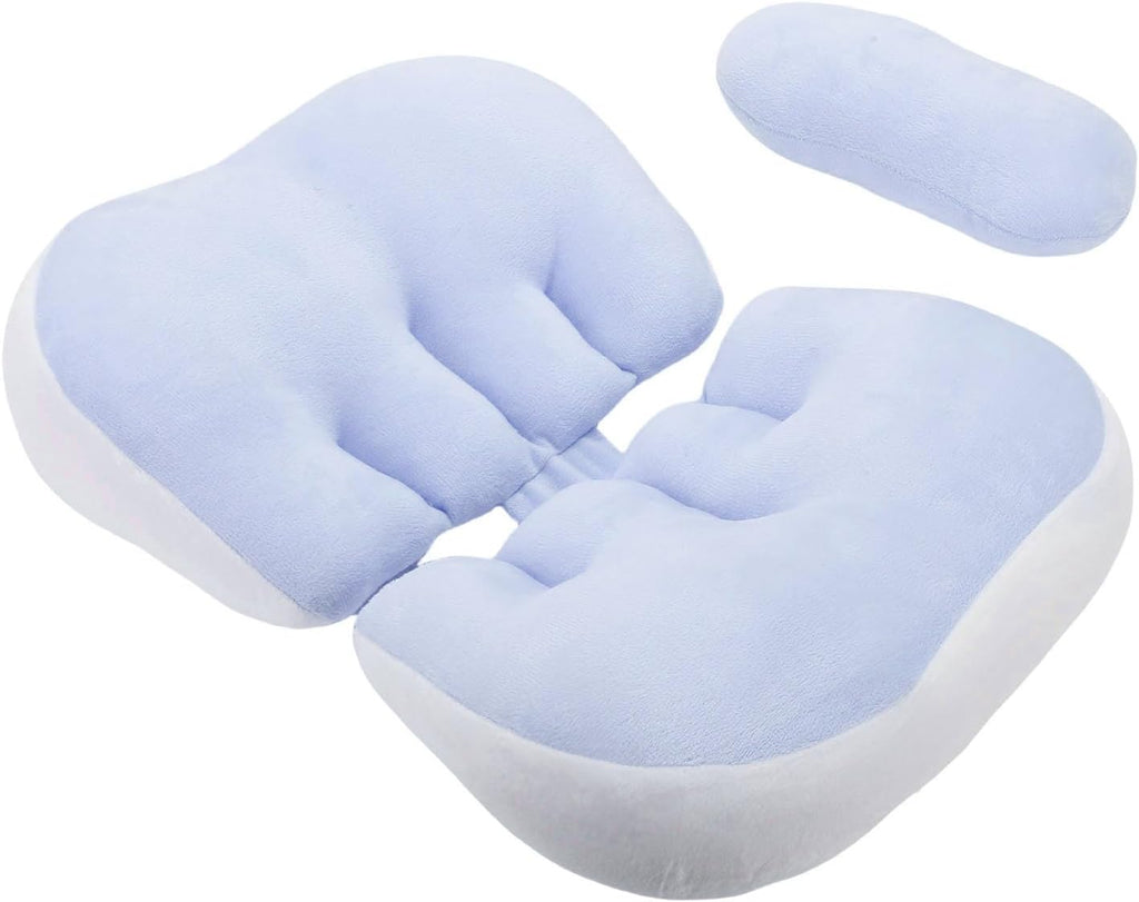 AUNMAS W Shaped Pillow, Sleeping Support with Cotton Material, Adjustable Design, Ergonomic Support for Pregnant Women and Side Sleepers (Blue)