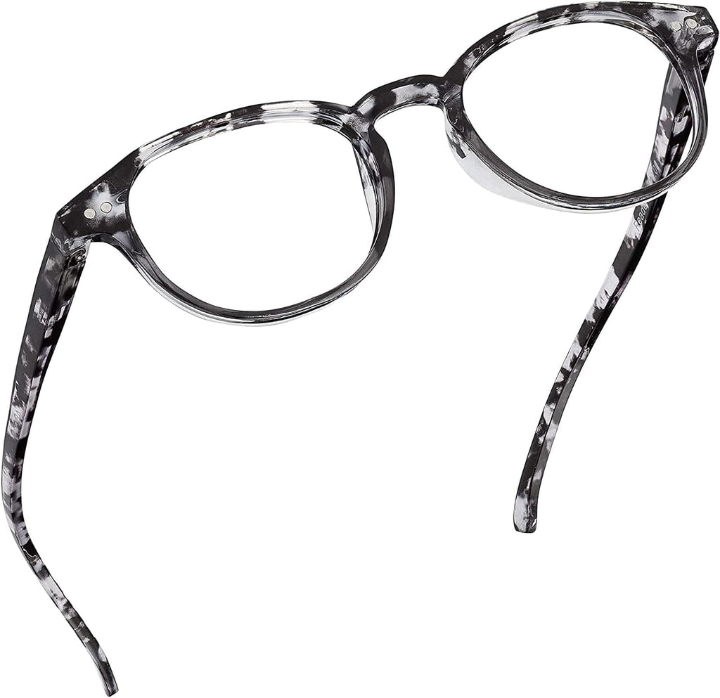 Readerest Round Blue Light Reading Glasses - Computer Glasses w/Spring Hinges - UV Protection, Anti Glare & Eye Strain