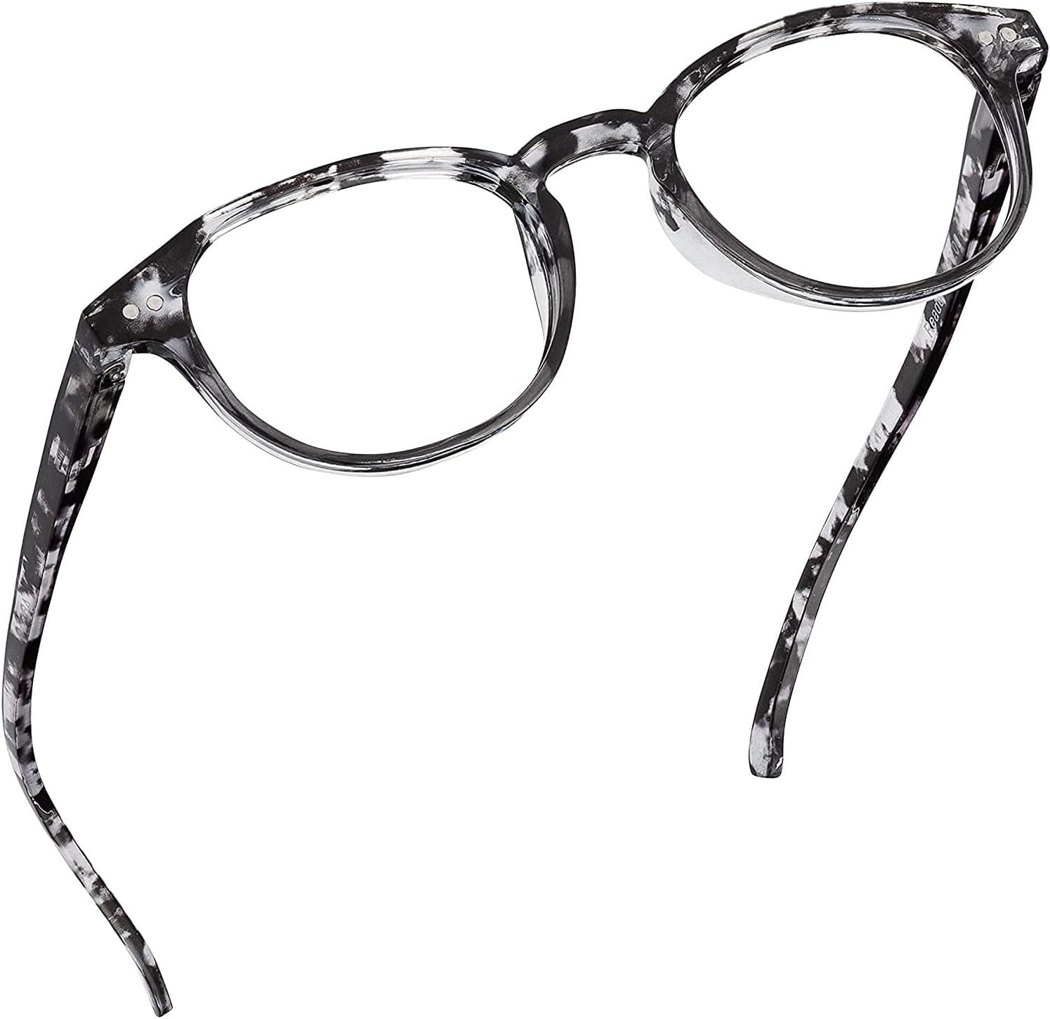 Readerest Round Blue Light Reading Glasses - Computer Glasses w/Spring Hinges - UV Protection, Anti Glare & Eye Strain