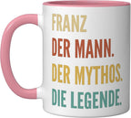 Funny German First Name Design - Franz Ceramic Mug, Pink/White