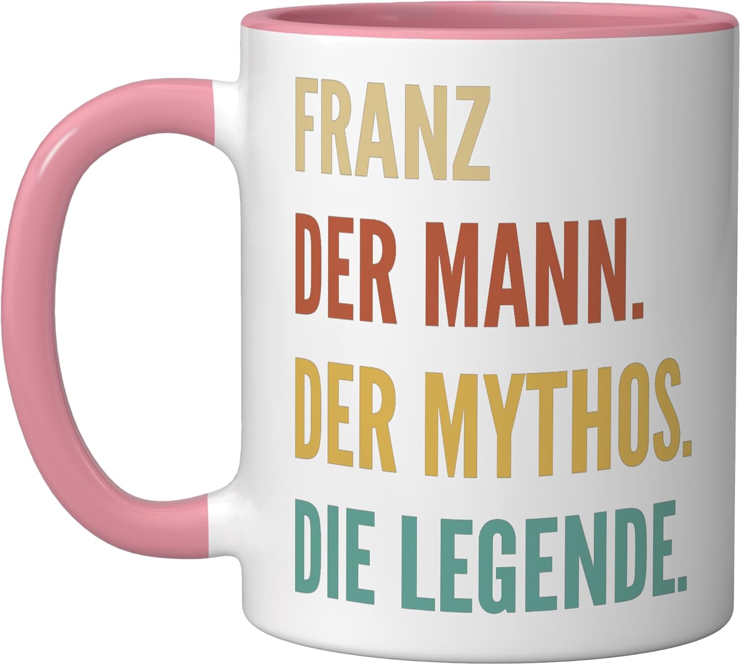 Funny German First Name Design - Franz Ceramic Mug, Pink/White