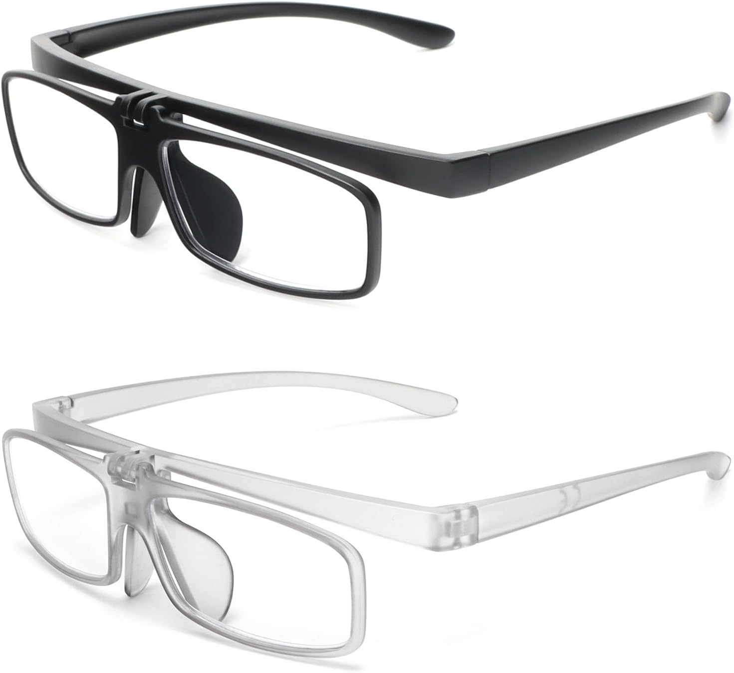 MMOWW 2 Pack Flip Up Reading Glasses for Close Work Lightweight Blue Light Blocking Readers for Men Women