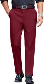 COOFANDY Mens Classic Casual Dress Pants Expandable Waist Suit Pant Slim Fit Flat Front Slacks