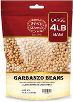 Garbanzo Beans - Chickpeas Dried 4 LB Bag - All Natural, Sproutable, Perfect for Hummus - by Spicy World