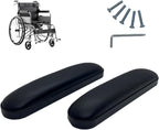 Wheelchair Armrest Pads, Premium Wheelchair Arm Pads 10-1/4“(2pcs), Wheelchair Accessories, Compatible with Most Brands of Wheelchairs -Black