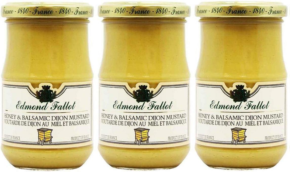 Edmond Fallot Mustard - Honey and Balsamic Dijon Mustard, 7.4oz Jars (Pack of 3)