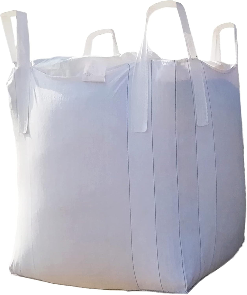 Secbolt FIBC Bulk One Ton Bag, 35" L x 35" W x 43" H, 2200lbs SWL, Duffle Top Flat Bottom, Woven Polypropylene Bags (1)