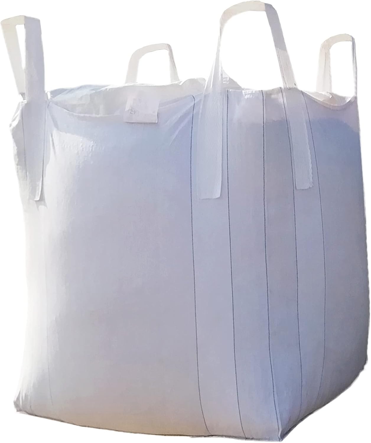Secbolt FIBC Bulk One Ton Bag, 35" L x 35" W x 43" H, 2200lbs SWL, Duffle Top Flat Bottom, Woven Polypropylene Bags (1)