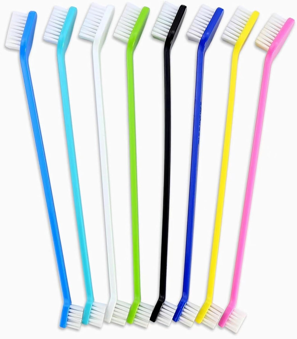 Newday Dog Toothbrush Set of 8 - Dual Headed, Dental Hygiene Convenient Soft Toothbrush to Clean pet Teeth, Dog Tooth Brushes for Small to Large Dogs, Cats, and Most Pets, Teeth Brush in Bulk