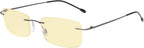 Eyekepper Titanium Rimless Orange Tinted Lenses Computer Reading Glasses Readers Men Women