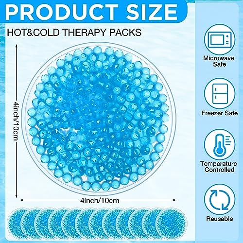 TrelaCo 60 Pcs Small Round Gel Ice Packs Reusable Cold Boo Boo Ice Packs, Cold Hot Compress for Pain Relief, Injuries, Wisdom Teeth, Breastfeeding, Tired Eyes, Face, Neck, Headaches