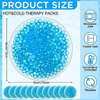 TrelaCo 60 Pcs Small Round Gel Ice Packs Reusable Cold Boo Boo Ice Packs, Cold Hot Compress for Pain Relief, Injuries, Wisdom Teeth, Breastfeeding, Tired Eyes, Face, Neck, Headaches