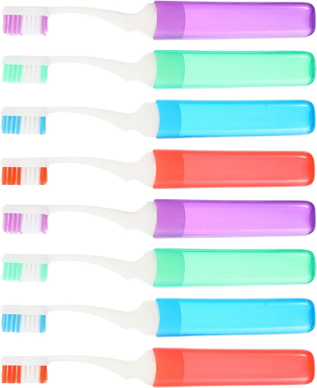 8pcs Travel Toothbrush Set with Soft Bristles and Portable Covers, Small Head Manual Toothbrushes for Adults, Orthodontic Cleaning, for Camping, Hiking, Business Trips, and Travel