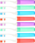 8pcs Travel Toothbrush Set with Soft Bristles and Portable Covers, Small Head Manual Toothbrushes for Adults, Orthodontic Cleaning, for Camping, Hiking, Business Trips, and Travel