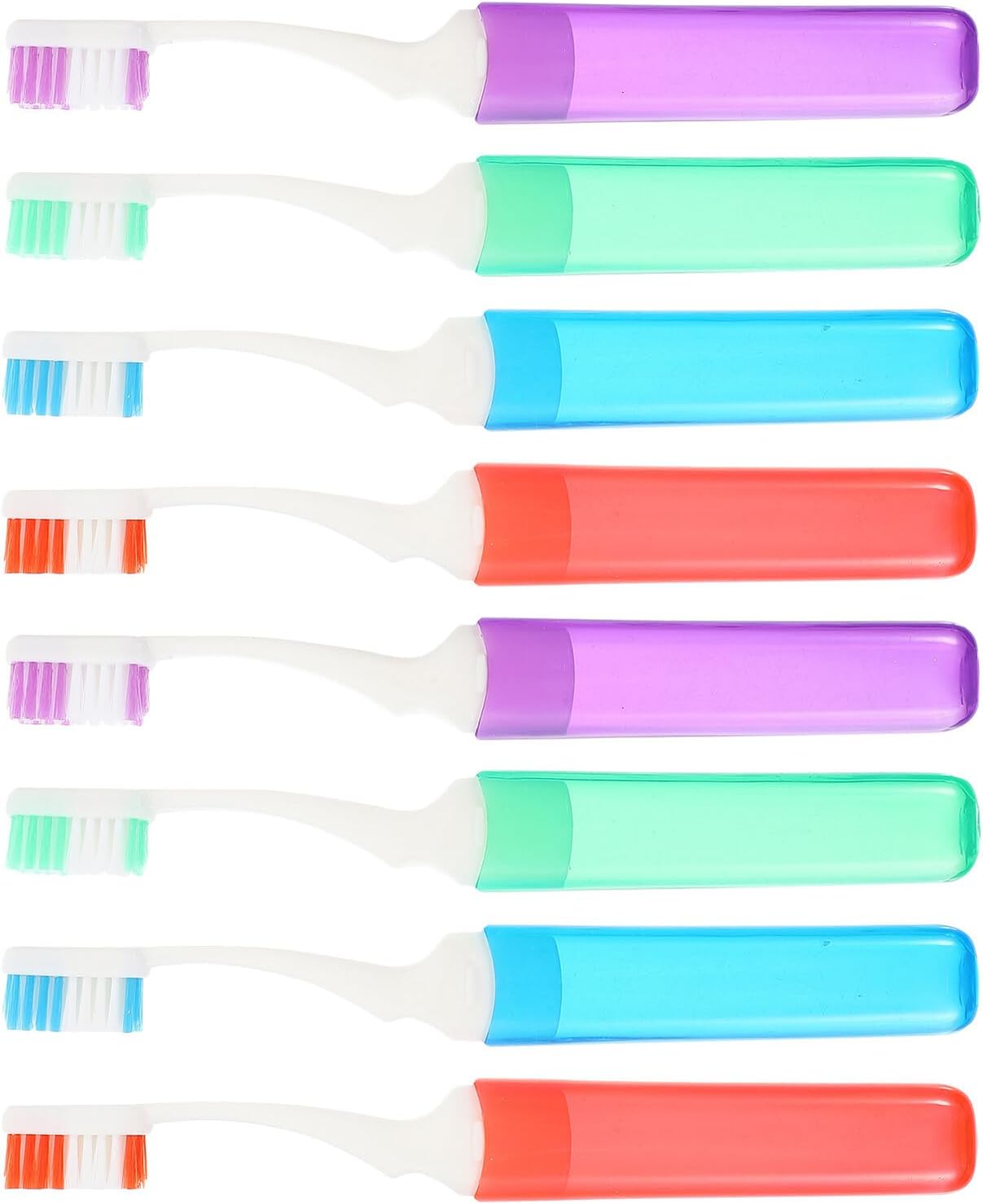 8pcs Travel Toothbrush Set with Soft Bristles and Portable Covers, Small Head Manual Toothbrushes for Adults, Orthodontic Cleaning, for Camping, Hiking, Business Trips, and Travel