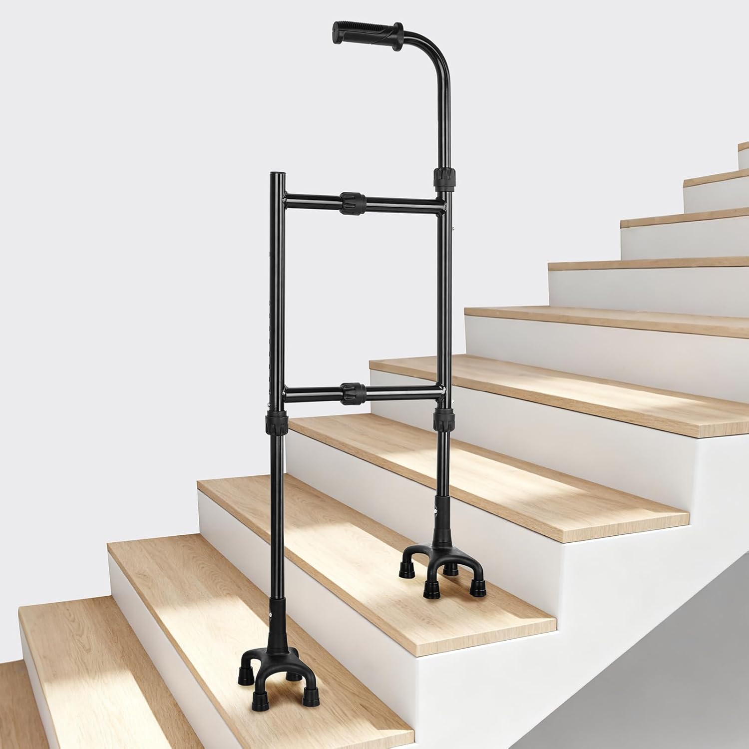 Stair Climbing Aid Cane for Seniors – Height & Width Adjustable, Lightweight Portable, Slip-Resistant Sturdy | Fits Standard Steps 300lbs | Stair Aid Cane for Elderly, Sore Knees, &Post-Surgery