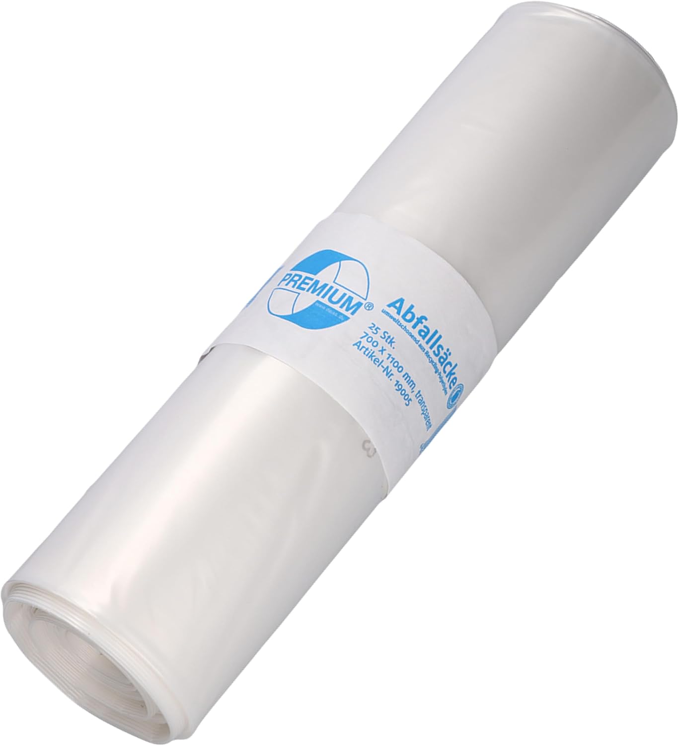 DEISS Abfallsäcke aus Recycling-LDPE 120 L - transparent - B01987KO92 | Rolle (25 Stück)