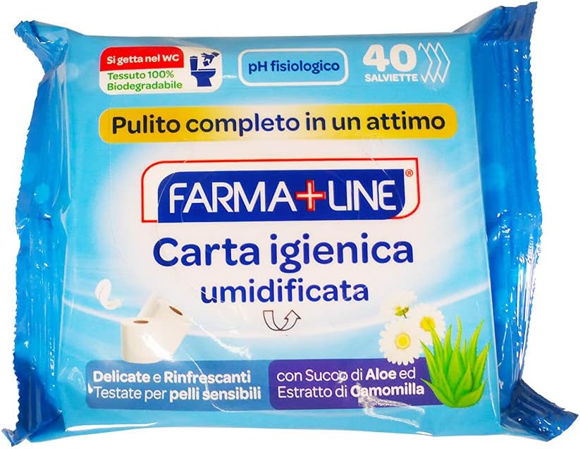 Farmaline Toilet Paper Wipes with Chamomile 40 Pcs