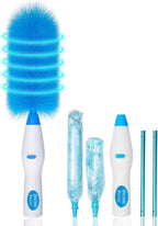Multifunction Dust Collector Cleaning Brush Feather-Spin Duster Cleaning Tool for Home Office Battery-Driven Electric Dust Collector Multifunction Rotary- Cordless Cleaning Brush with Rod