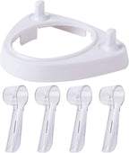 LazyMe Electric Toothbrush Heads Holder Charger Holders and 4 Toothbrush Heads Dust-Proof Covers for Oral-B Electric Toothbrush Series