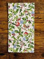 IHR Ideal Home Range Dinner Napkins Disposable 3-Ply Paper Guest Hand Towels, 8.5" x 4.5", Christmas Holly, 16-Count
