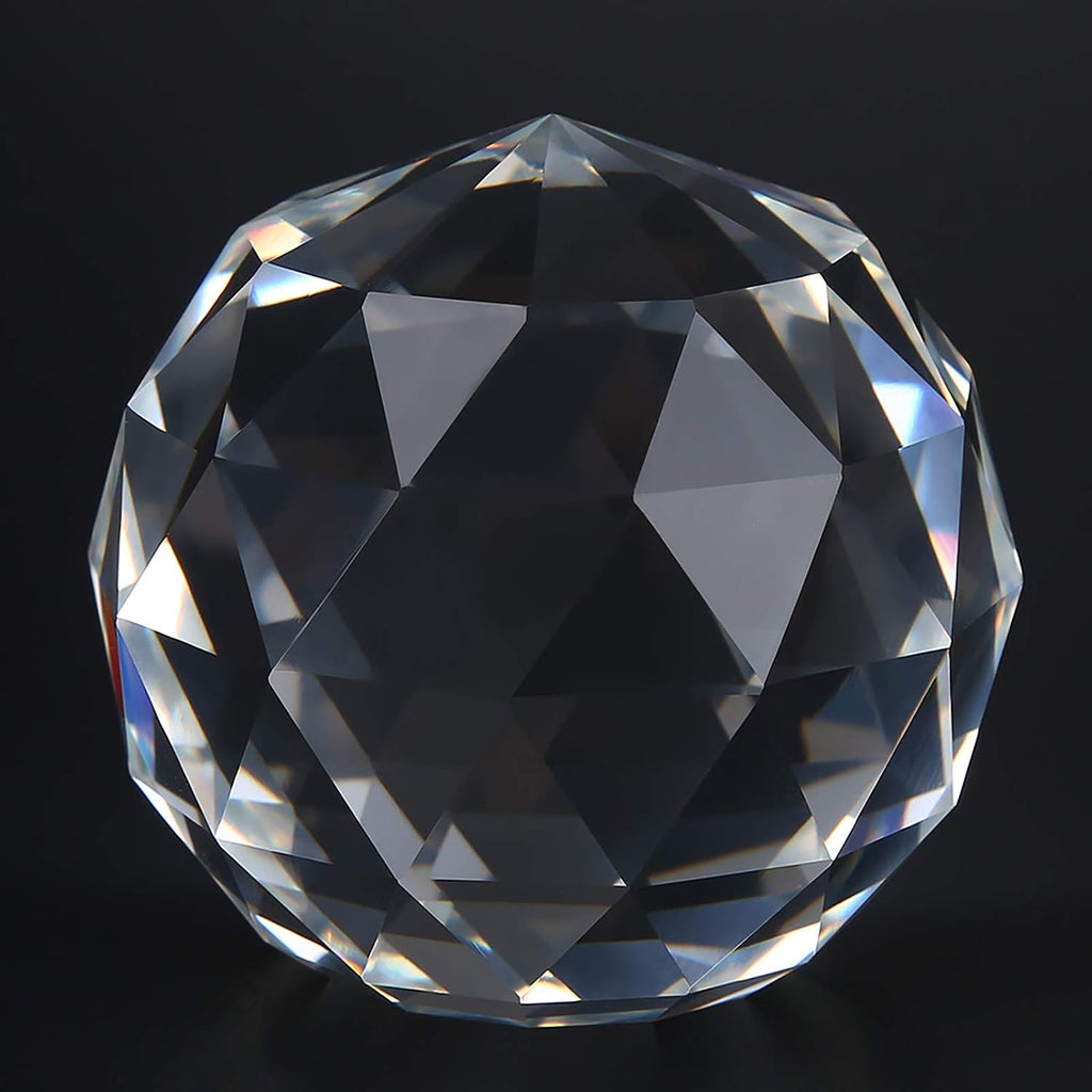 Tyenaza Cut Crystal Glass Ball, 60mm/2.36inch Prism Clear Ball for Home Hotel Decor, Christmas, Wedding, Suncatcher, Fortune Telling Divination Spheres