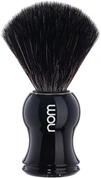 NOM Gustav Shaving Brush | Vegan Shave Brush for Shaving soaps and creams | sustainable eco-friendly and reusable |Exfoliating Shaving Brush | Black handle